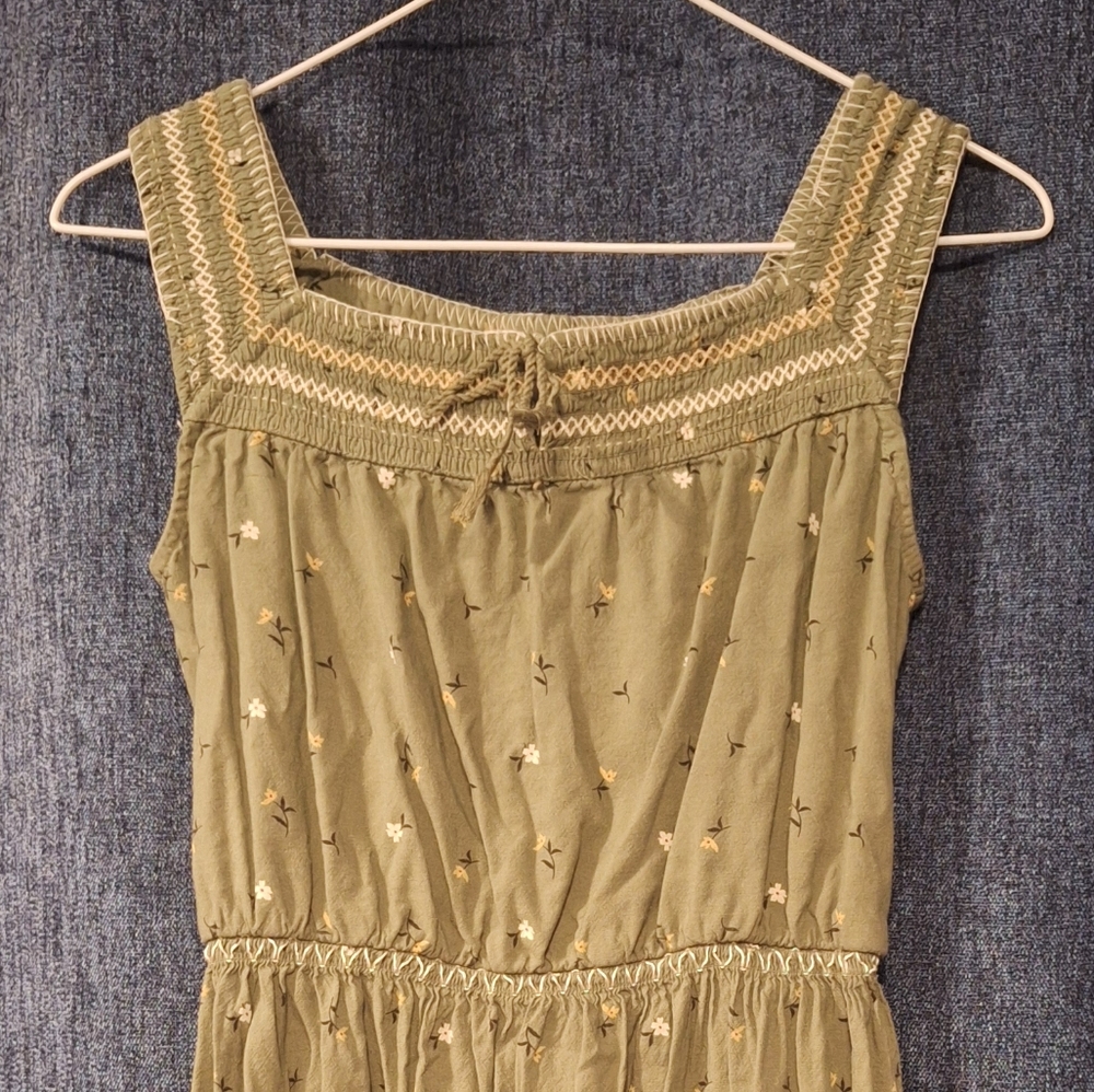 Back To School! Old Navy Olive Green Sleeveless Dress Girl's XL (14-16) - Picture 4 of 4